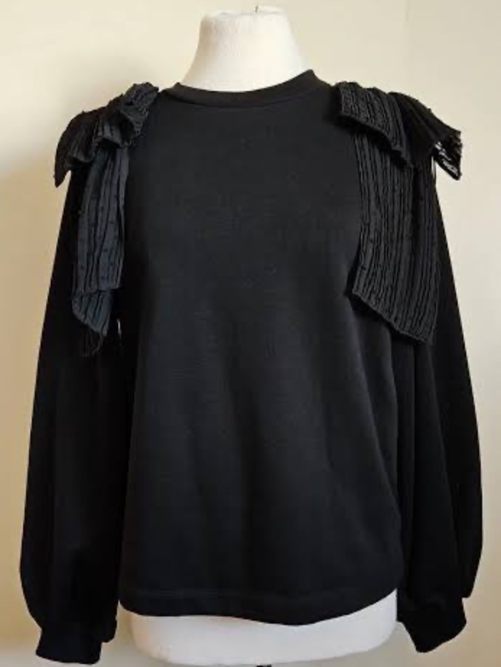 Zara Sweatshirt with Bow Trim, Size S